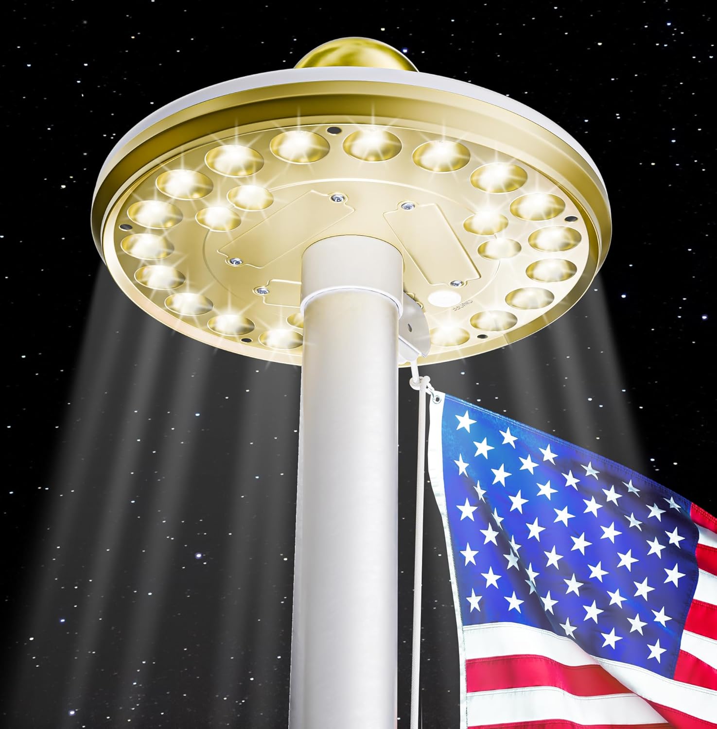 Solar Post Light Accessory with 26 LED Disc Topper for Brightness