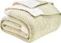 CozeCube Super Soft Reversible Knitted Throw Blanket - Sage Green
