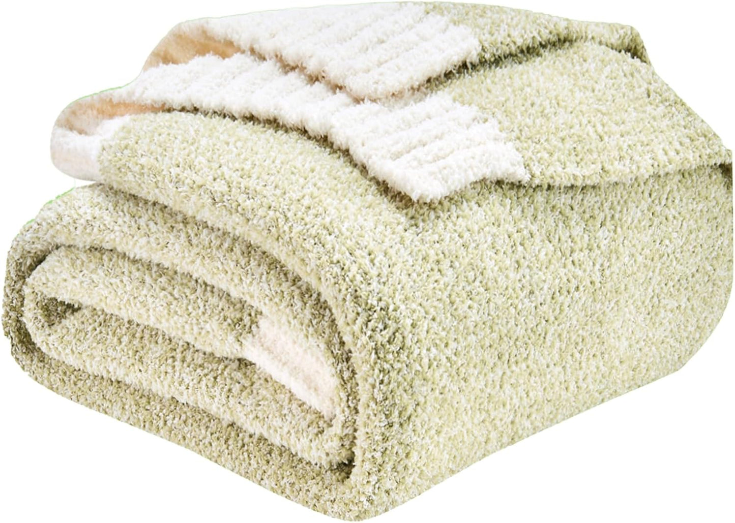 CozeCube Super Soft Microfiber Reversible Knitted Blanket 60in x 80in