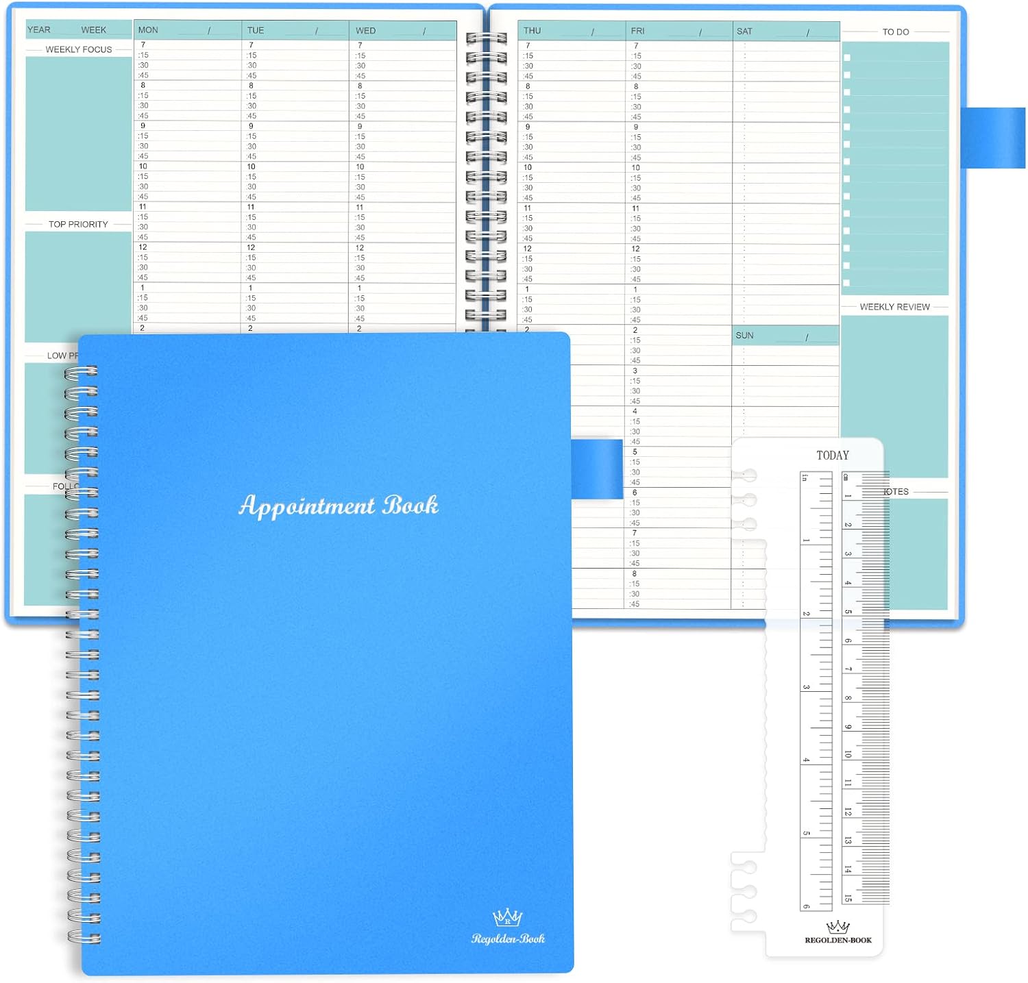 Regolden-Book 15-Min Interval Planner - Stay Organized!