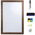 24 in x 36 in Wooden Framed Magnetic Dry Erase Board - Rustic Brown