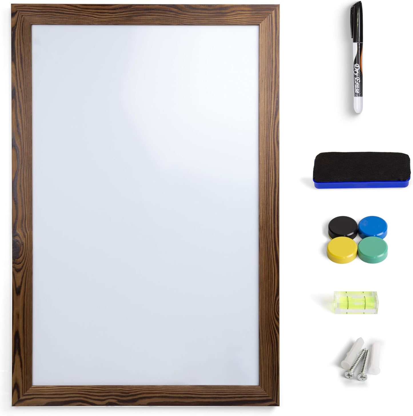 Real Wooden Framed Magnetic Dry Erase Whiteboard for Home Office