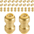 Foskan Push Fit 3/4in Brass Straight Coupling 30-Pack - Fast Repair