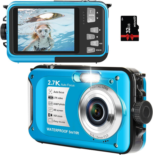 Yifecial 30MP Kids Underwater Camera - 16X Zoom