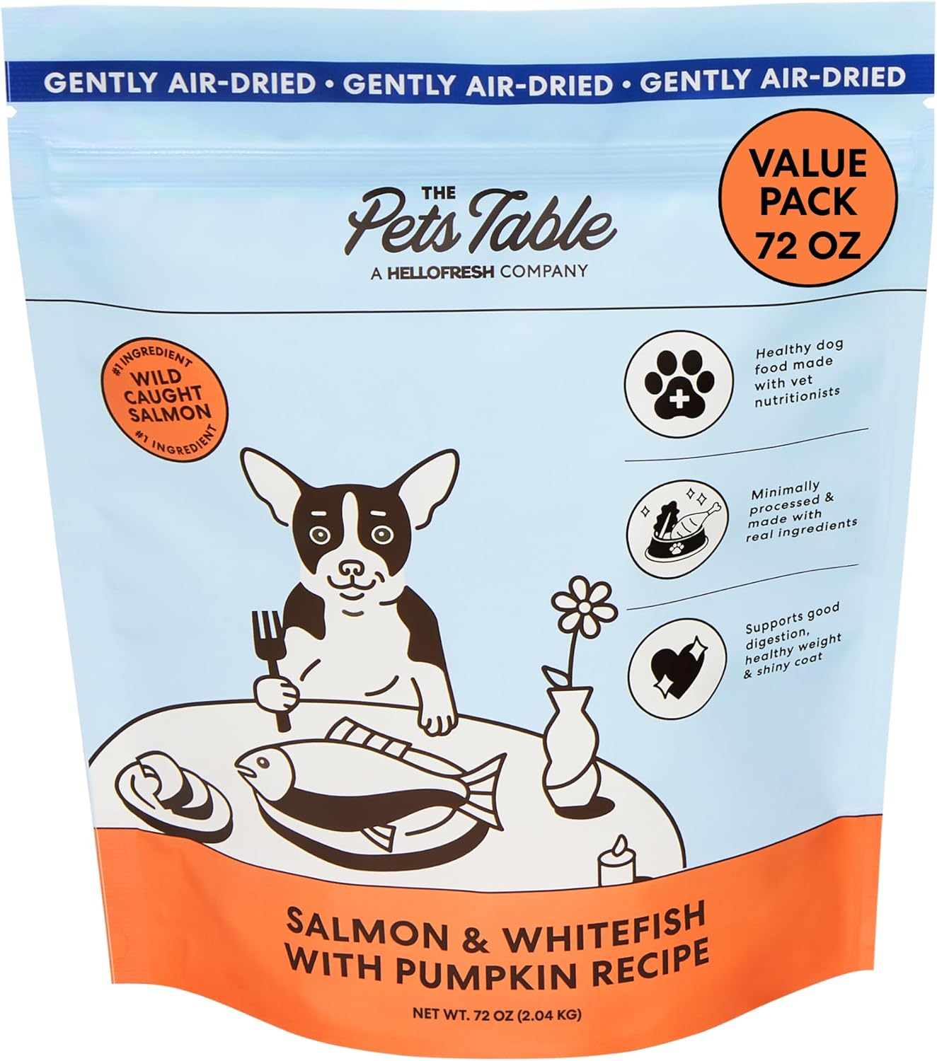 Air Dried Grain Free Dog Food with Salmon & Whitefish for Dogs