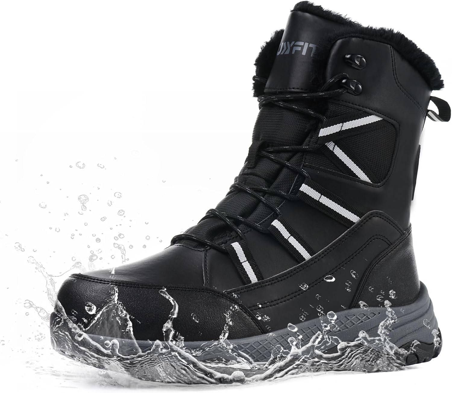 Snow Boots for Men Waterproof Mid-Calf Booties for Winter