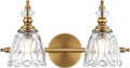 Brass Vanity Light Farmhouse Brushed Gold 2-Light - Vintage Look