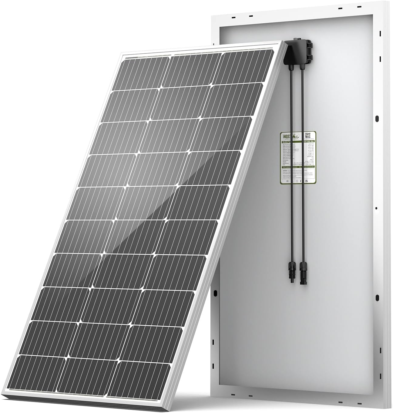 HQST 100 Watt 12V Monocrystalline Solar Panel for Off Grid Use