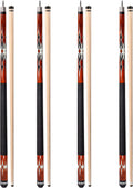 58in 2-Piece Maple Pool Cue Sticks for Men/Women - 4 Pack