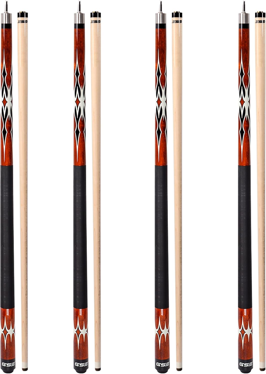 58in 2-Piece Canadian Maple Hardwood Billiard Pool Cue Sticks