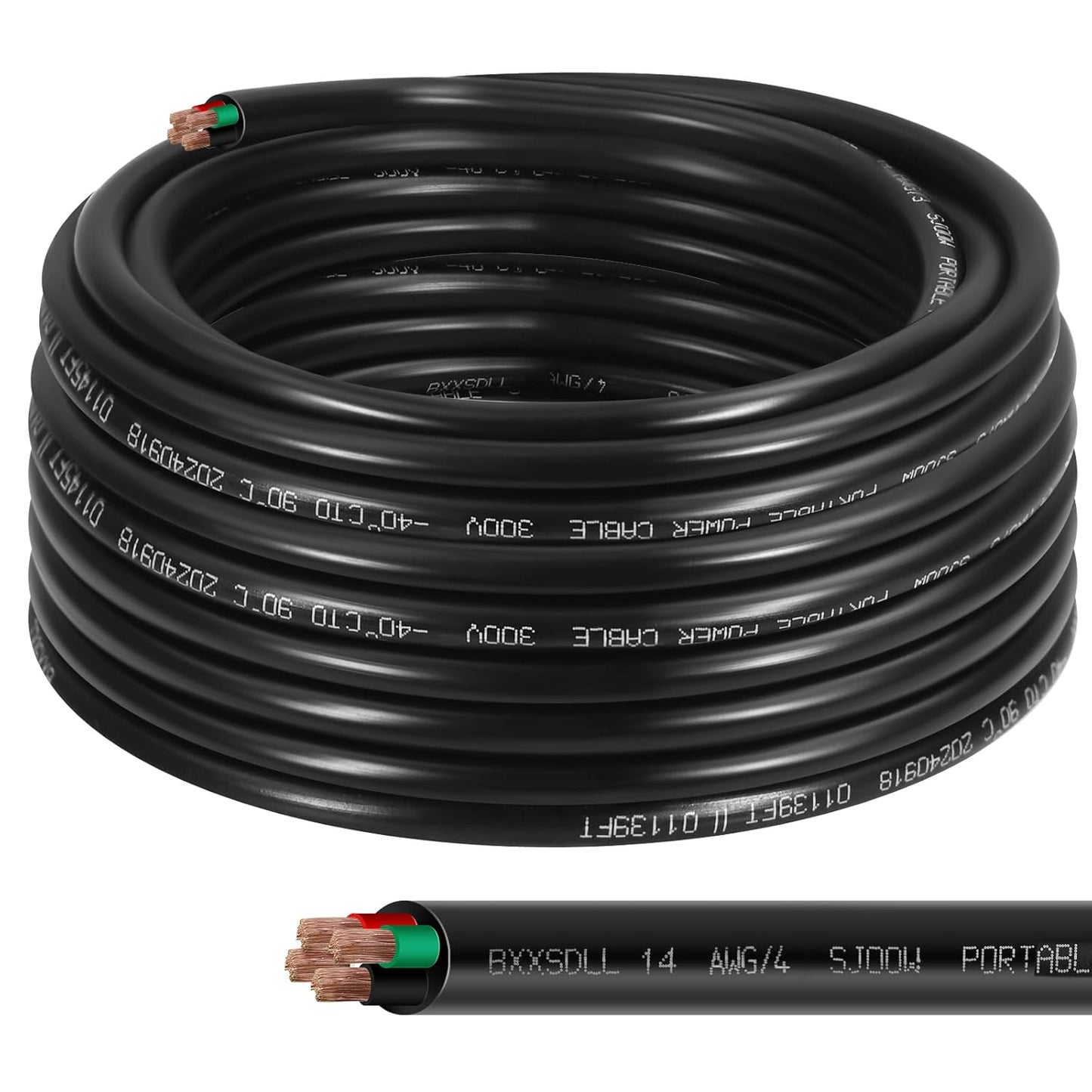 50FT 14/4 SJOOW 300V Wire for Heavy Duty Power Applications