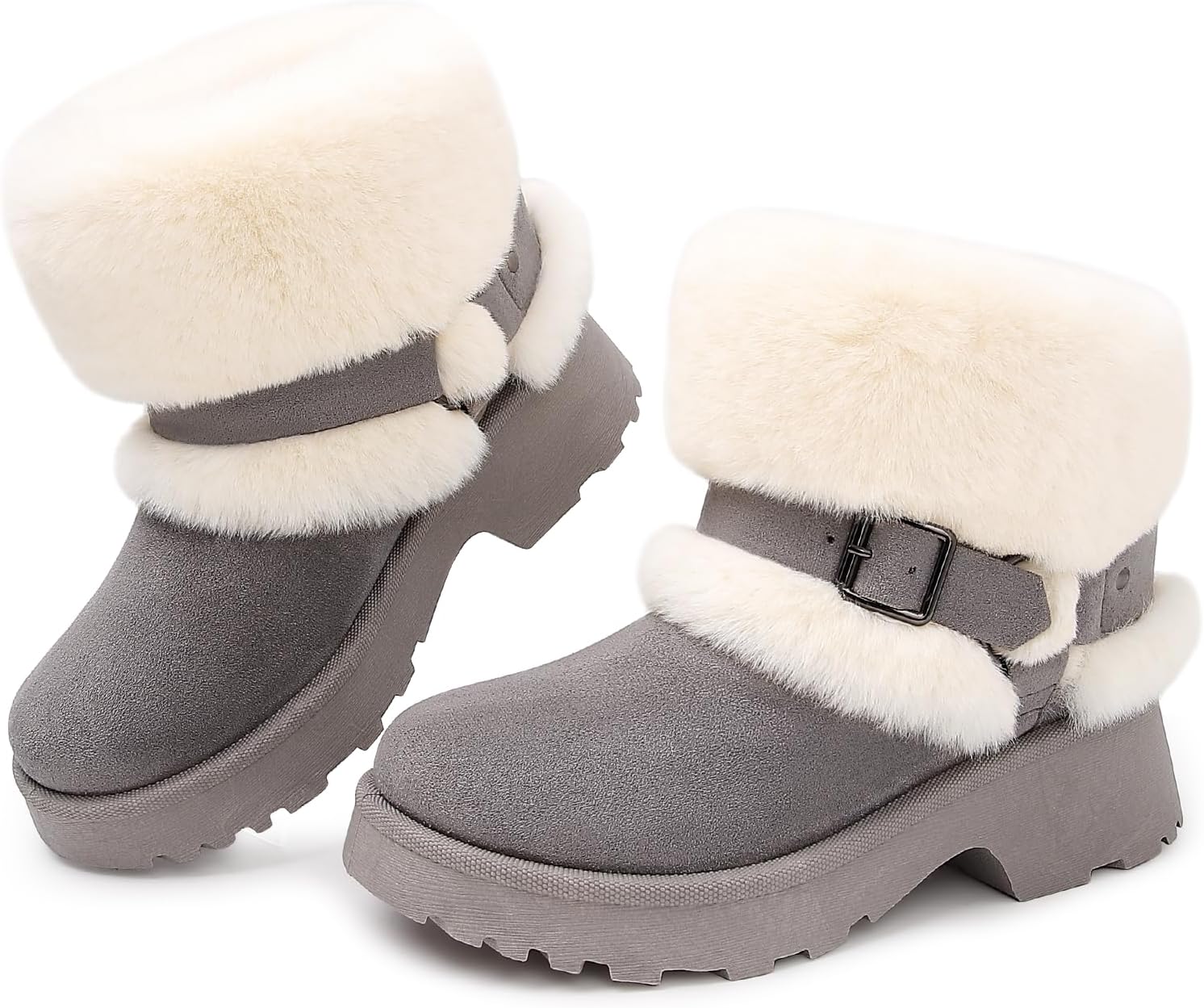 Platform Women's Ankle Winter Boot with Chunky Low Heel Style