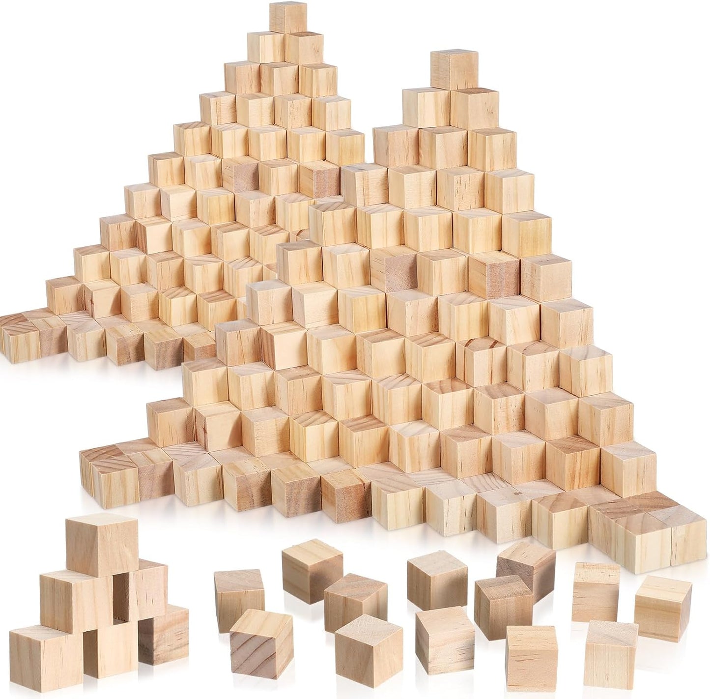 Barydat 300 Pcs 1 in Wooden Cubes for Crafting and DIY Projects