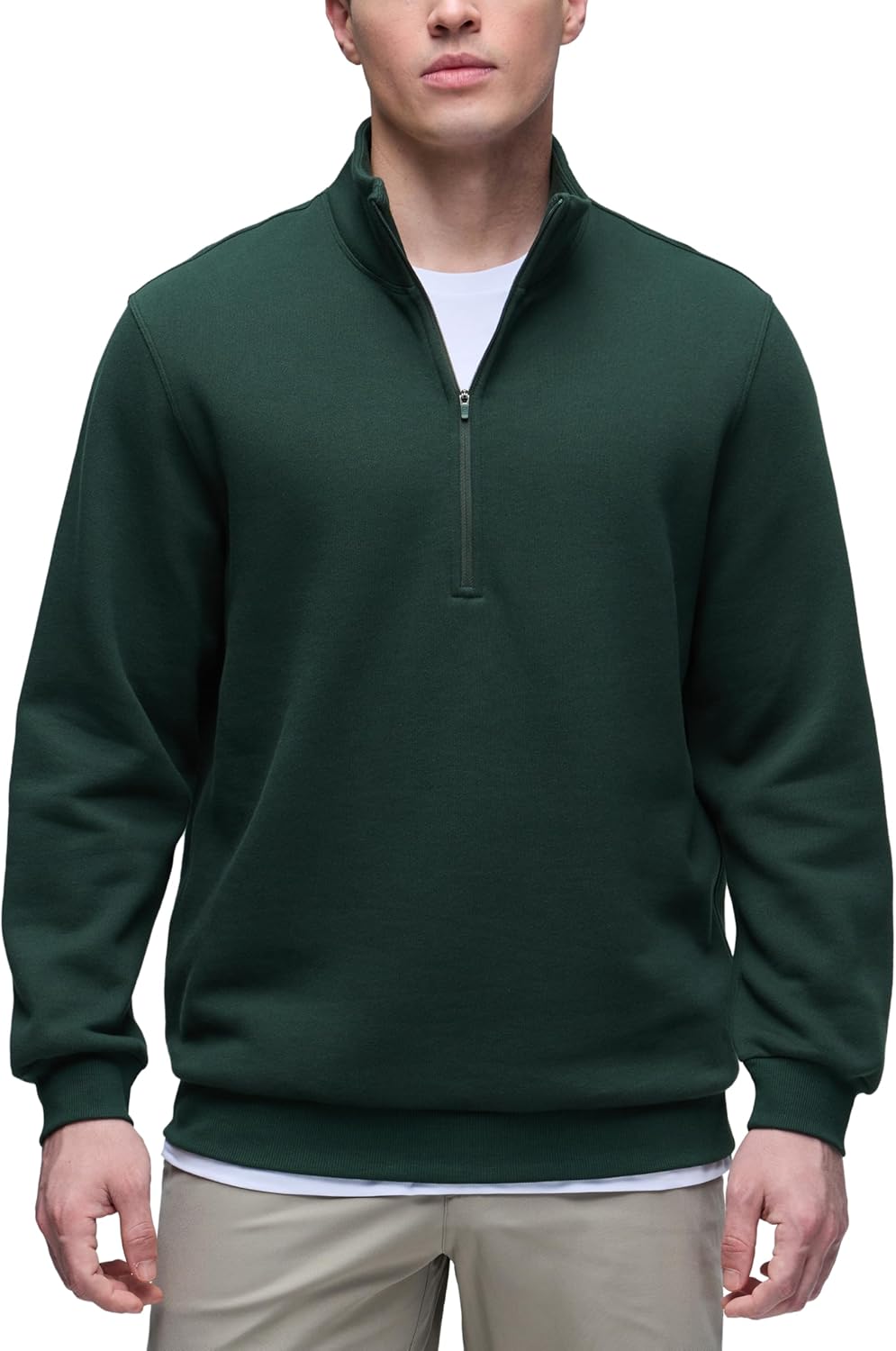 CRZ YOGA Cotton Fleece Lined Half Zip Sweatshirts for Men