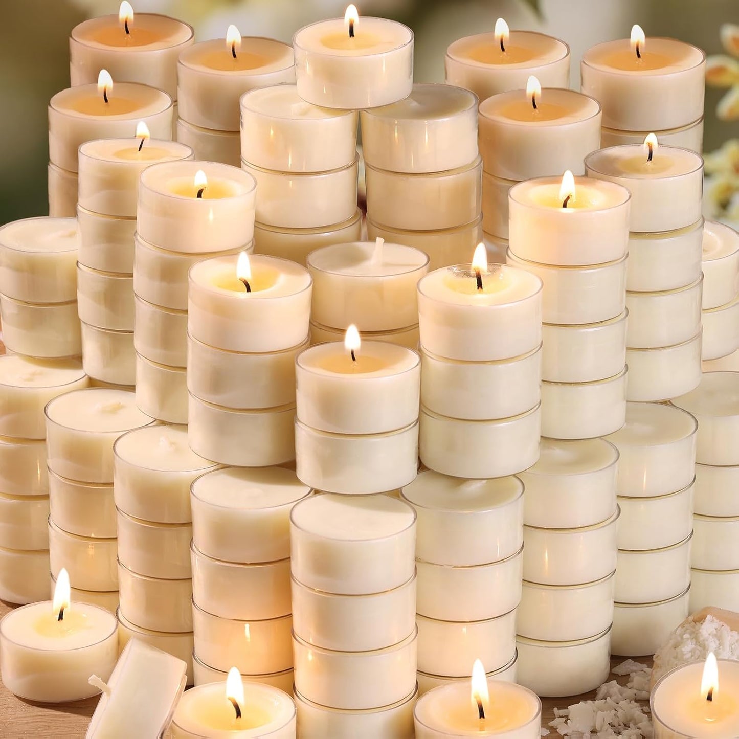 Soy Tea Lights Candles 200 Pack for Weddings and Events