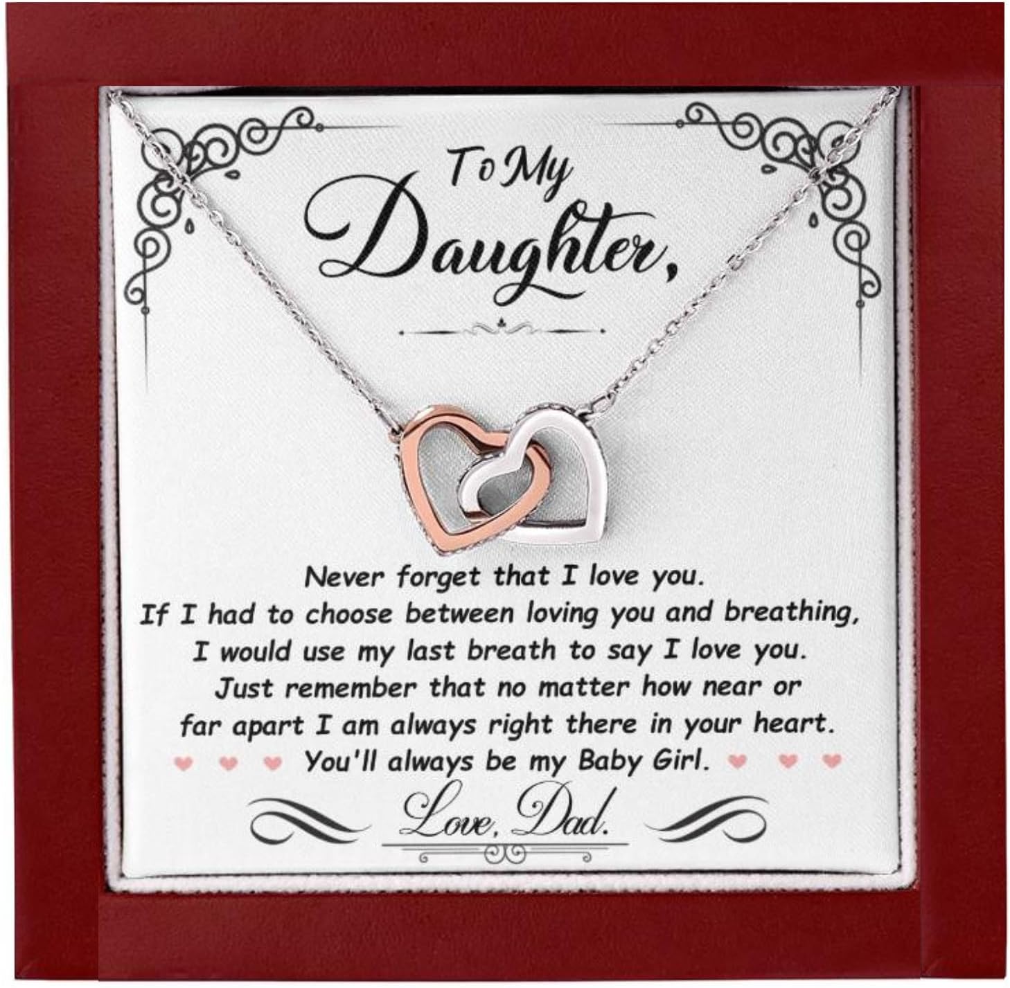 To My Daughter Necklace From Dad - Heartfelt Jewelry Gift