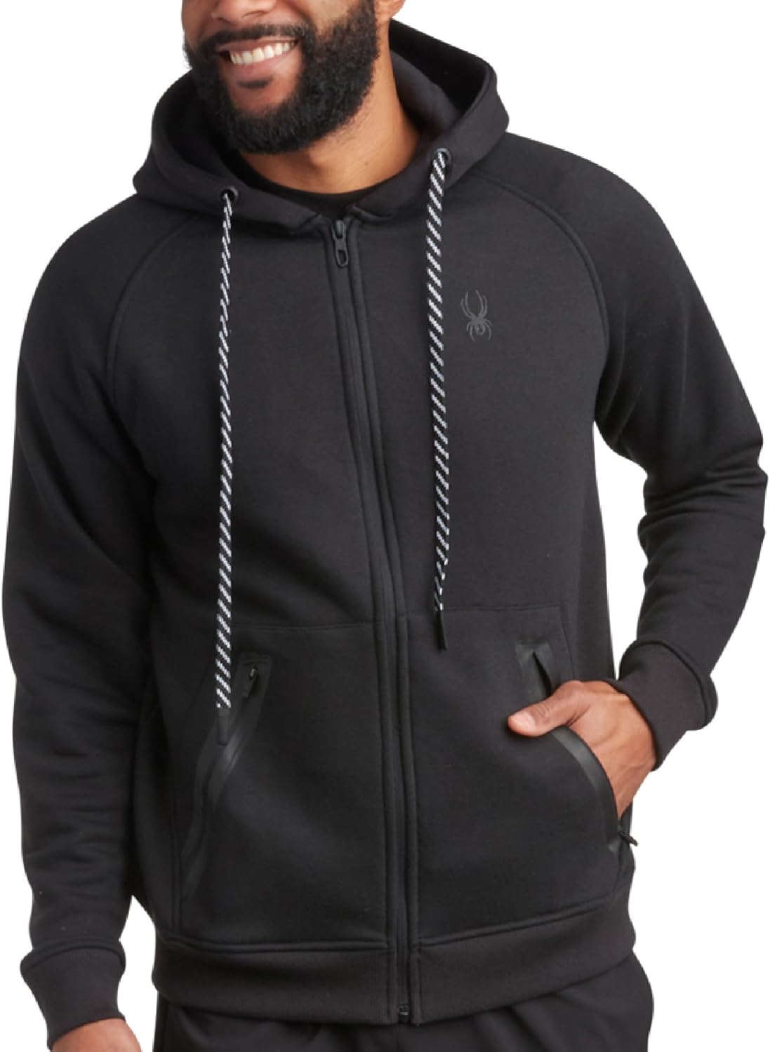 Spyder Mens Zip Up Hoodie - Performance Fleece for Active Wear