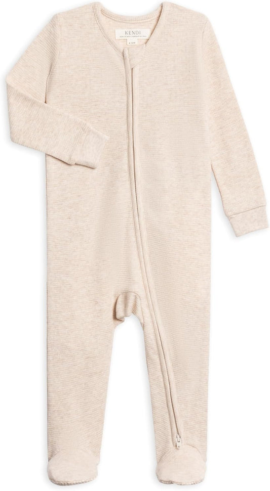 Organic Cotton Baby Zip-Up Footed Sleeper for Newborns