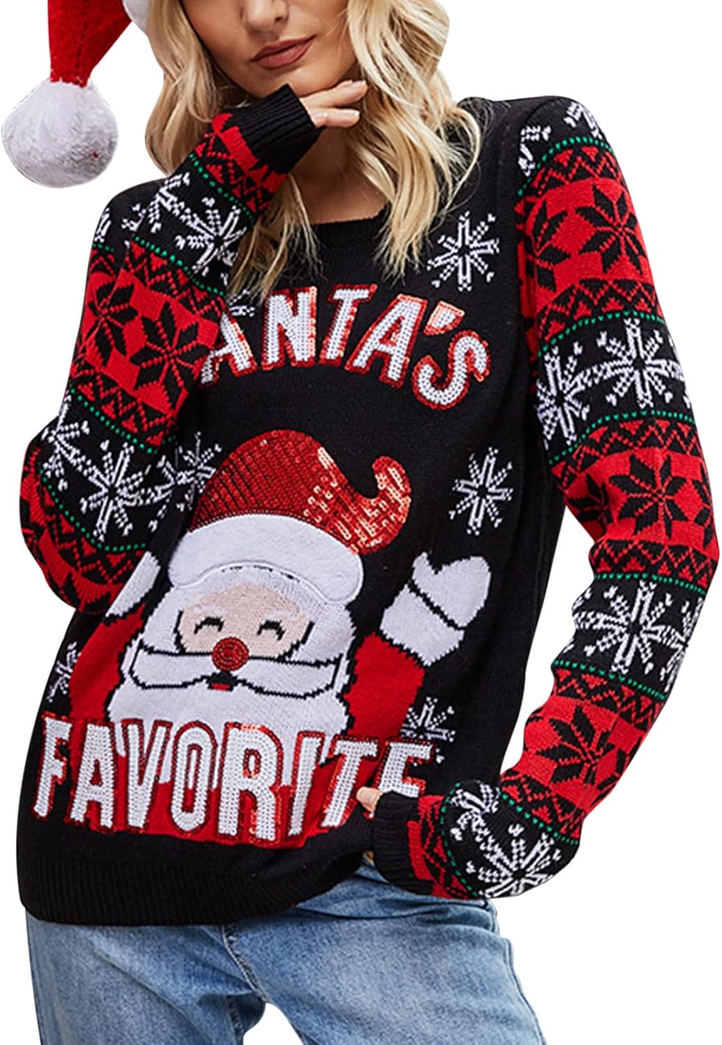 IFFEI Womens Ugly Christmas Sweater for Holiday Cheer
