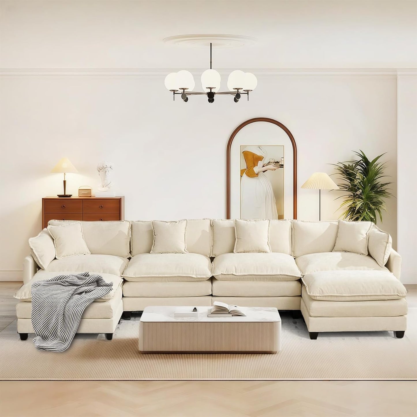 SoarFlash 149.61in Chenille Sectional Sofa for Modern Living