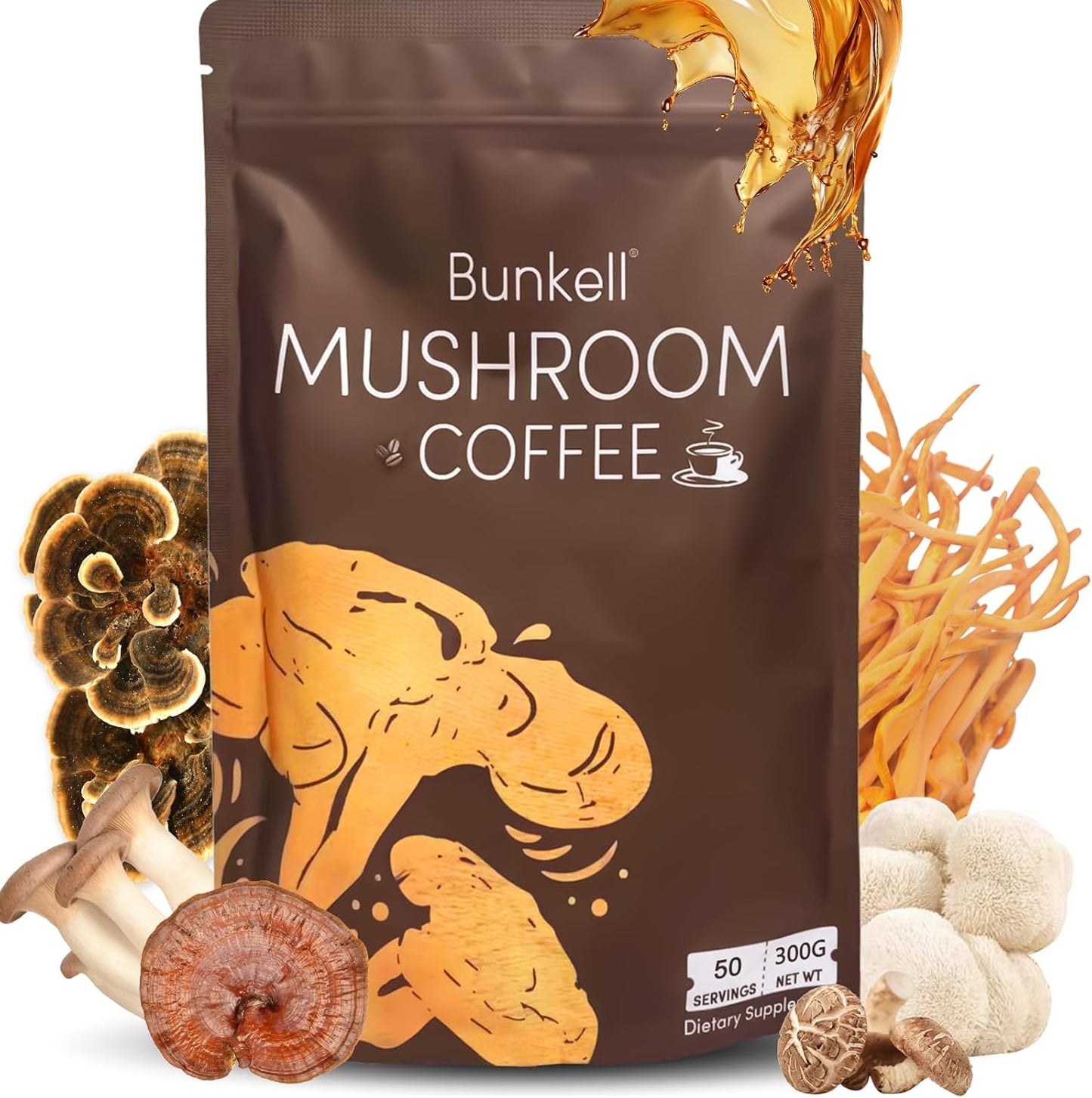 Mushroom Coffee with 6 Adaptogenic Mushrooms for Energy Boost