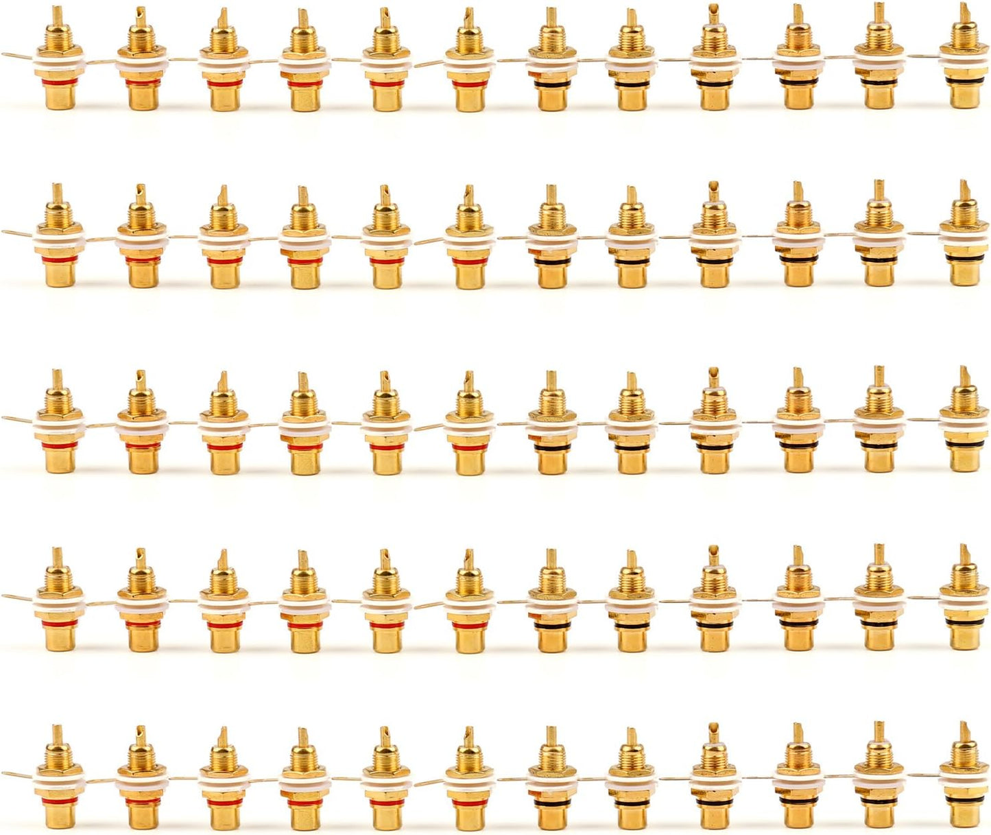60 Pcs Gold Plated RCA Female Jack Panel Mount Chassis Socket
