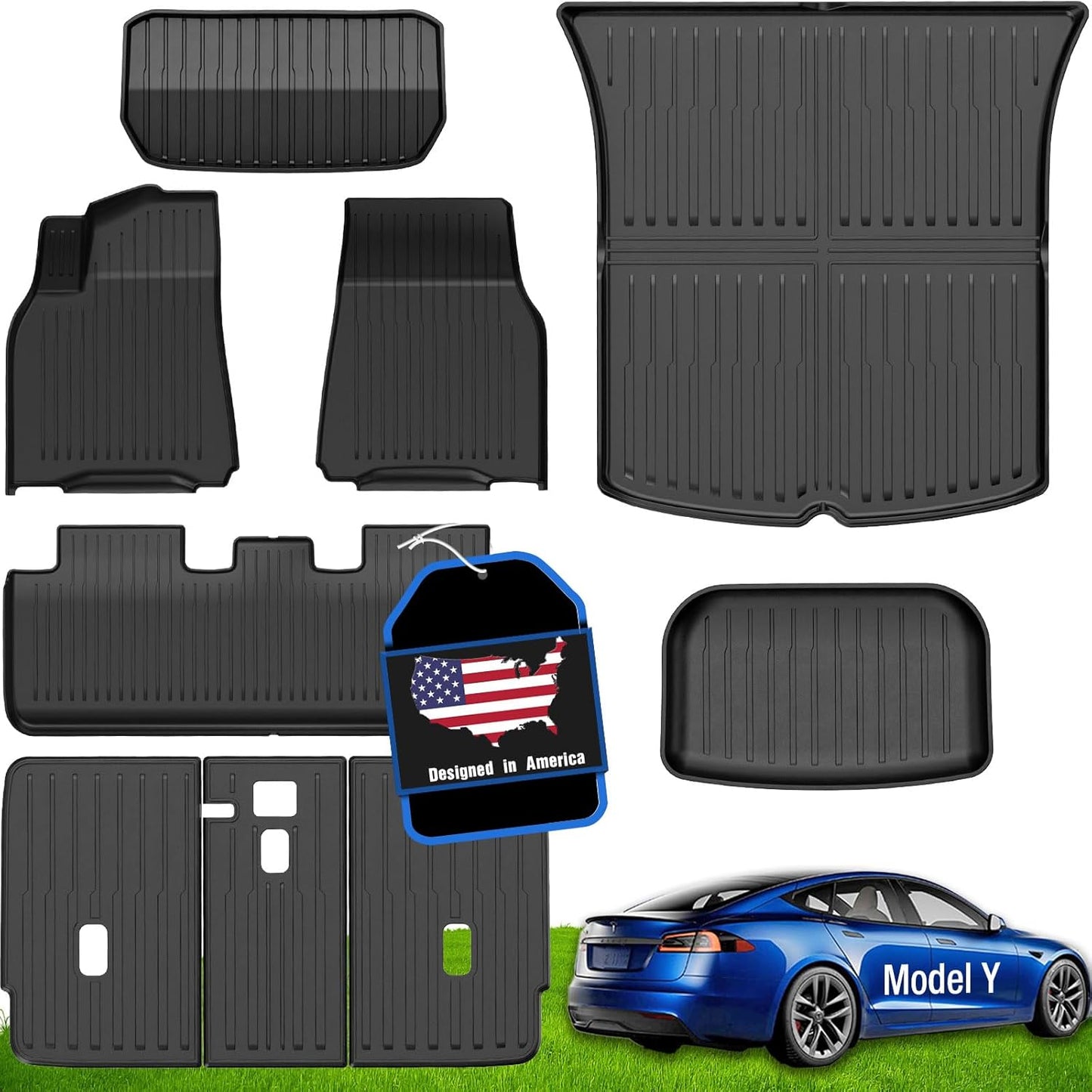 Custom Fit Floor Mats for Tesla Model Y 2020-2025 Full Set