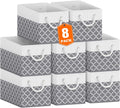 Fab totes Storage Bins 8-Pack - Foldable Fabric Organizer Bins