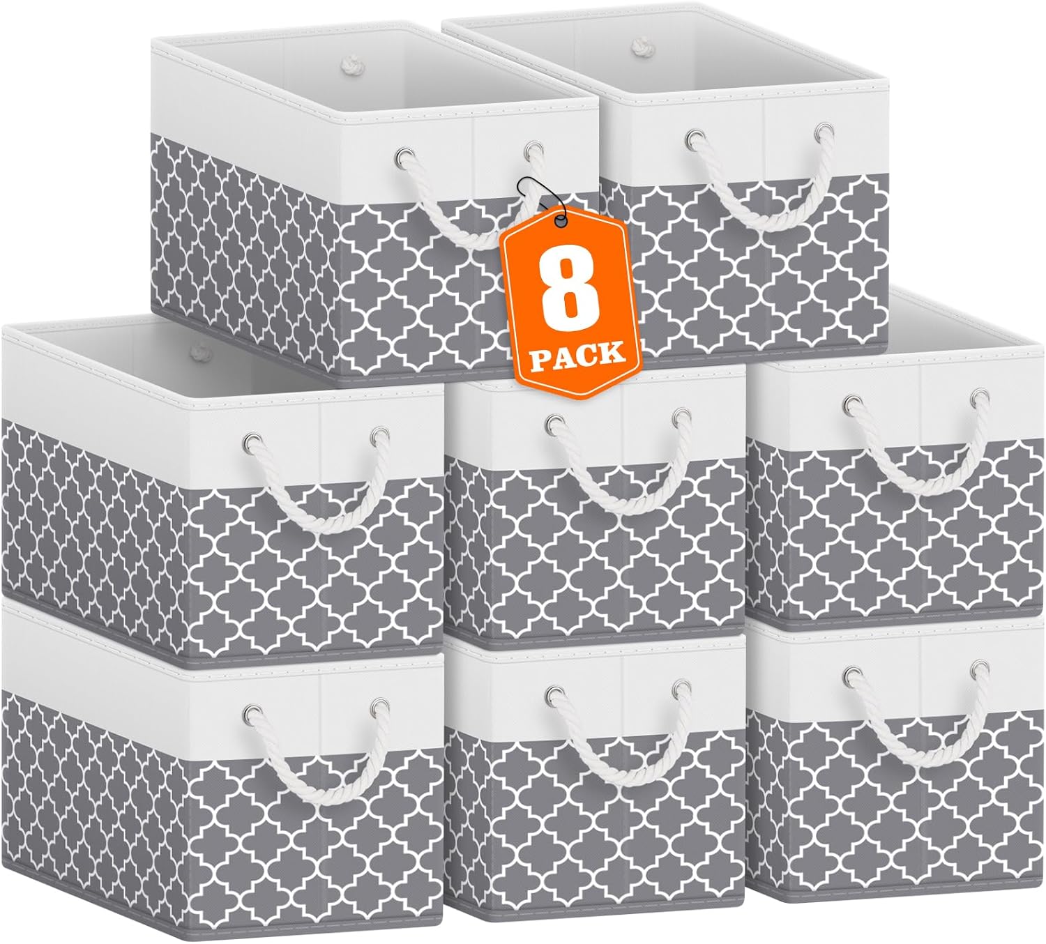 Fab totes Storage Bins 8-Pack for Organizing Toys and Books