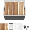 Kichae Drop In Kitchen Sink - 21x20 Stainless Steel Workstation