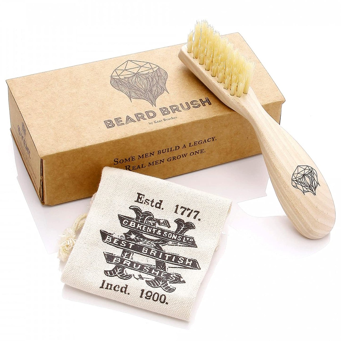 Kent BRD2 Boar Bristle Beard Brush for Men - Grooming Tool