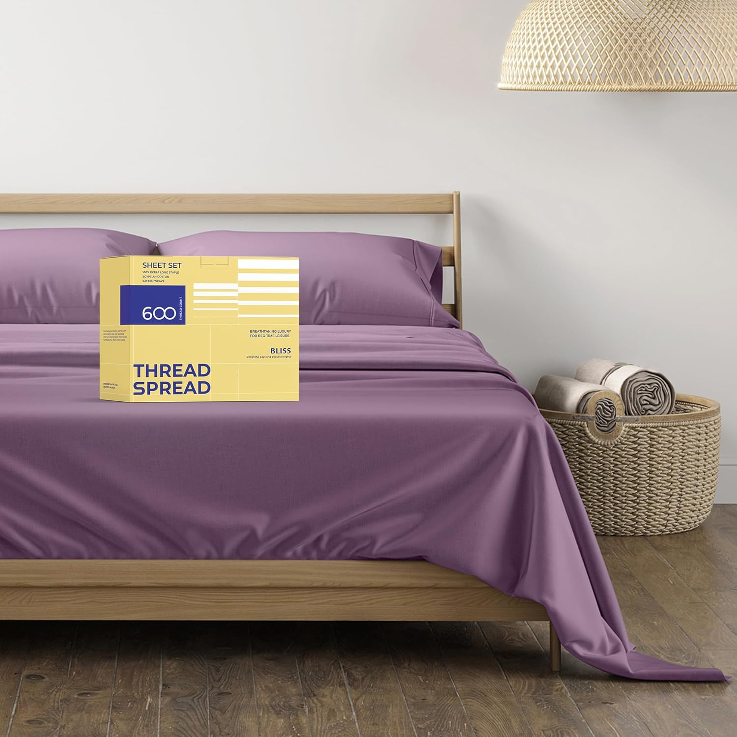 Luxurious 100% Egyptian Cotton Queen Sheets Set - 600 Thread Count
