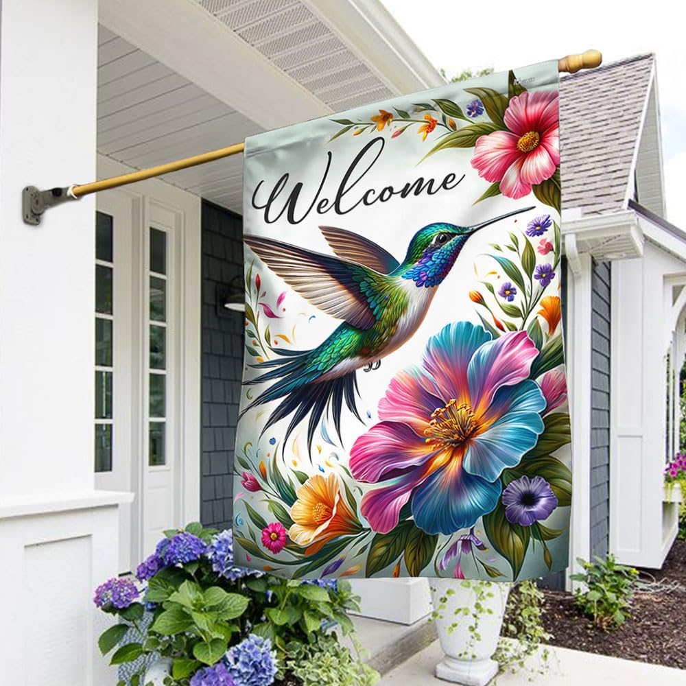 FLAGWIX American Flag Hummingbird Welcome Spring Season Flag