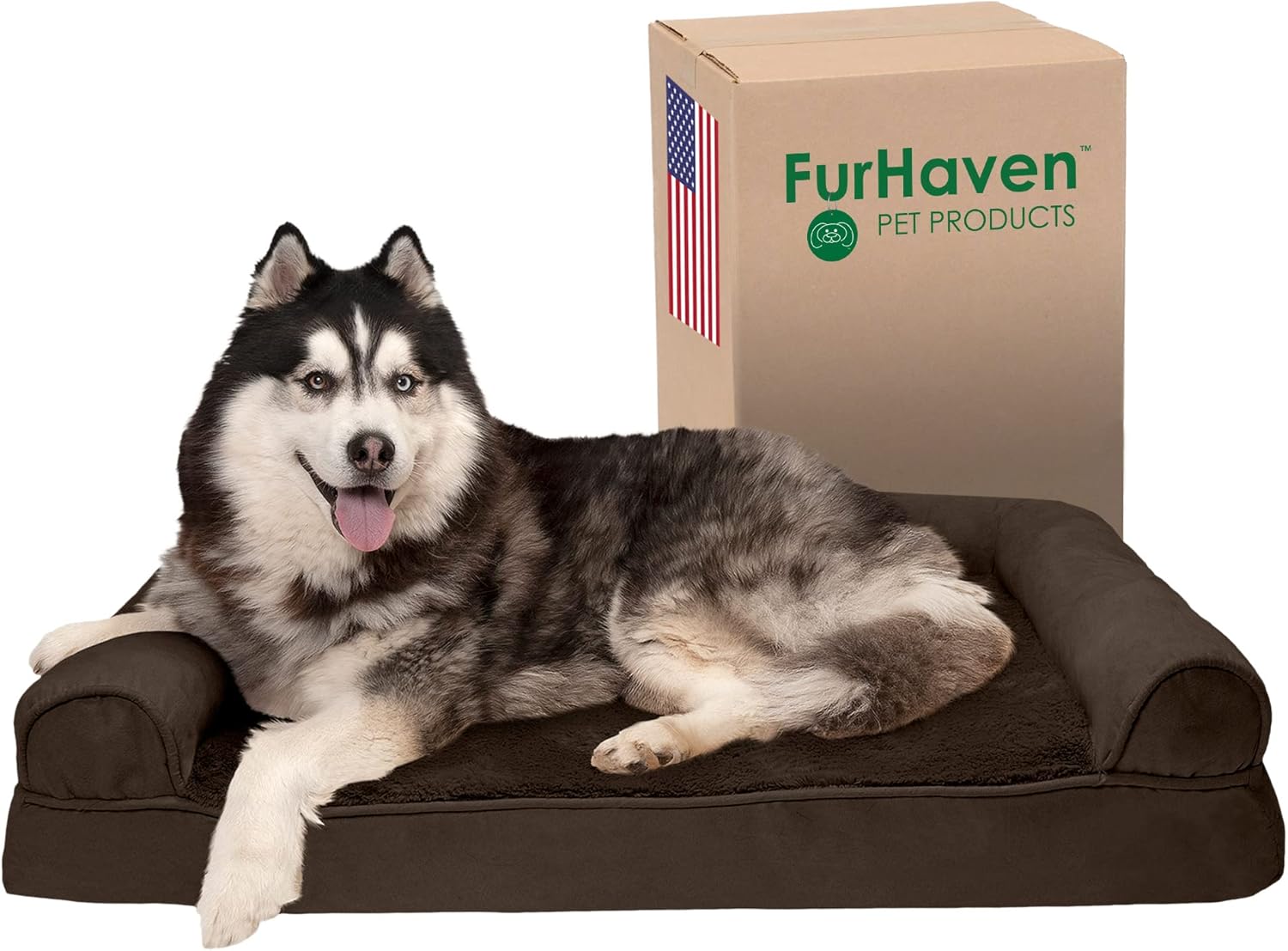 Furhaven Memory Foam Dog Bed for Large Dogs with Bolsters
