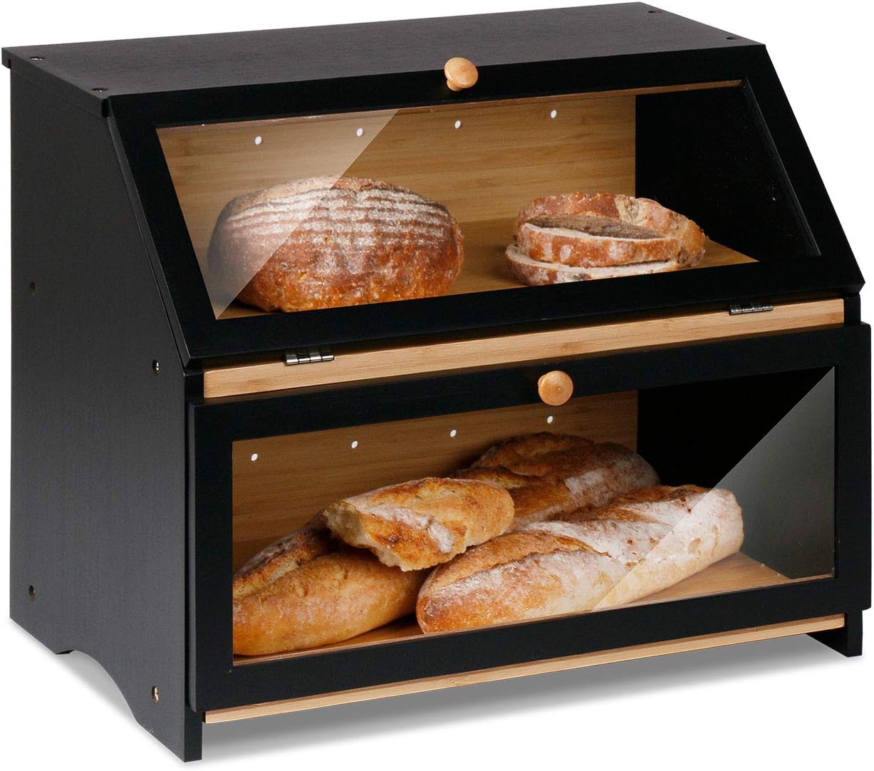 HOMEKOKO Double Layer Large Bread Box for Kitchen Counter