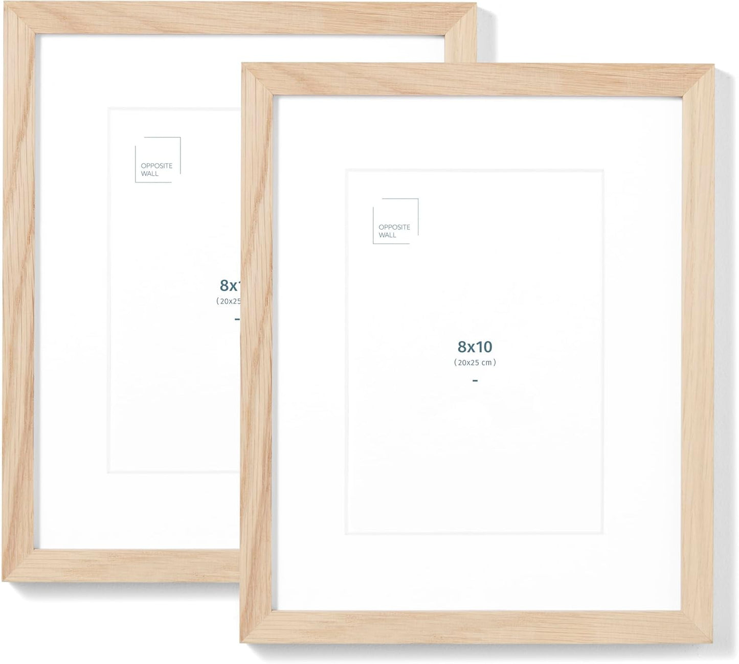 Natural Solid Oak Wood Picture Frames - Set of 2 for Home Decor