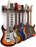 Multiple Guitar Wall Mount 48-In Cherry with 8 Locking Hangers - Heavy
