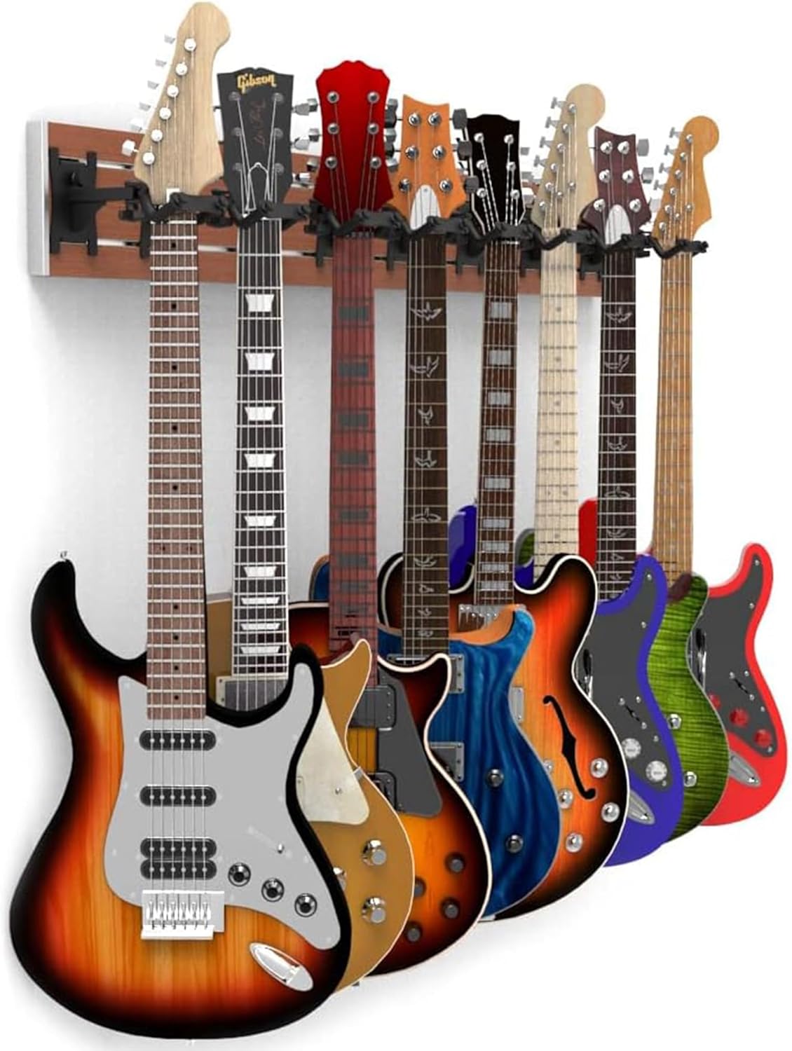 DLDIRECT Multiple Guitar Wall Mount with 8 Holder Locking System