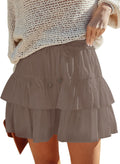 Flowy Shorts for Women Boho Ruffled Tiered Skorts Casual High Waist