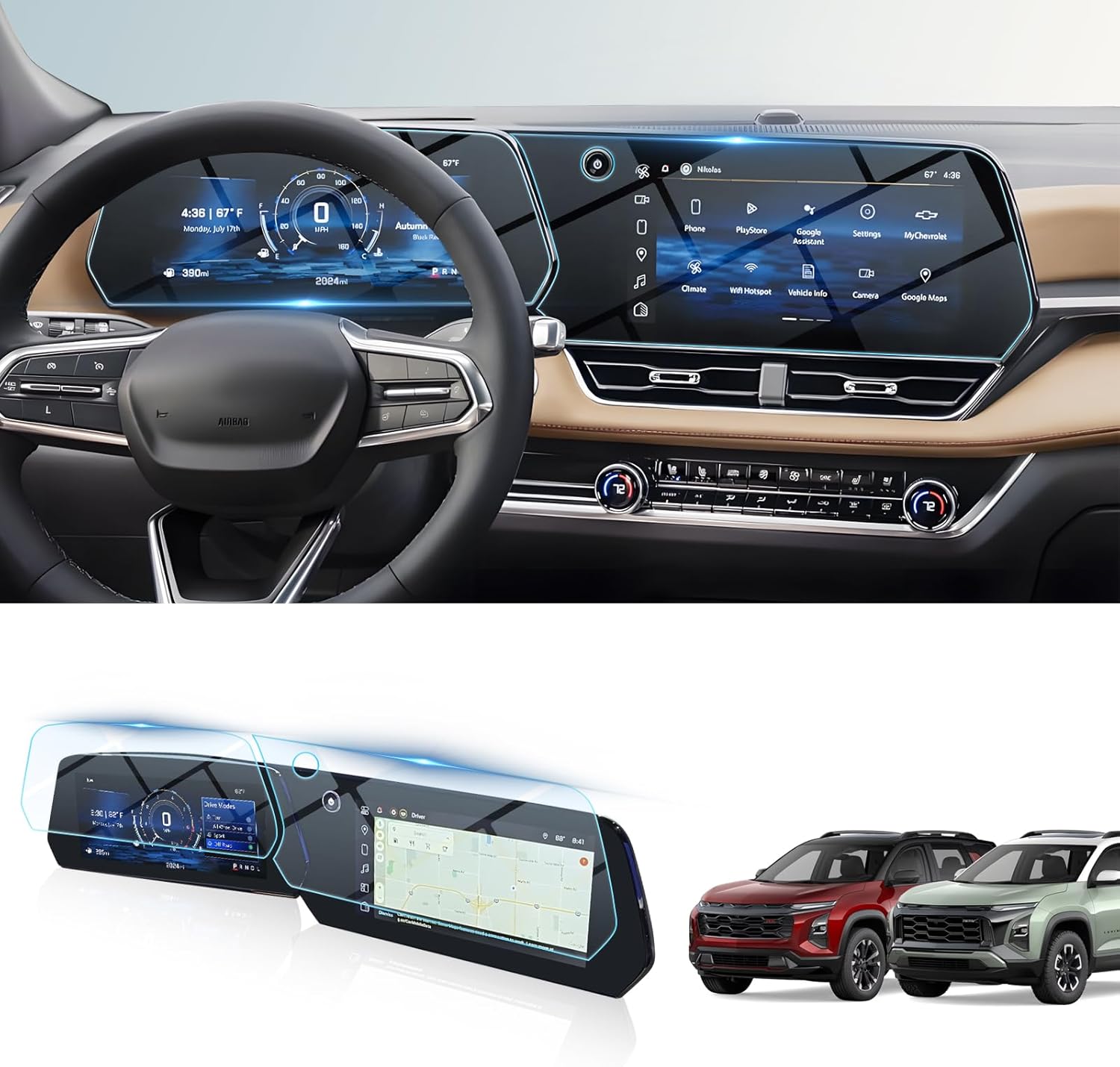 BIBIBO Screen Protector for 2025 2026 Chevy Equinox LT/RS/ACTIV