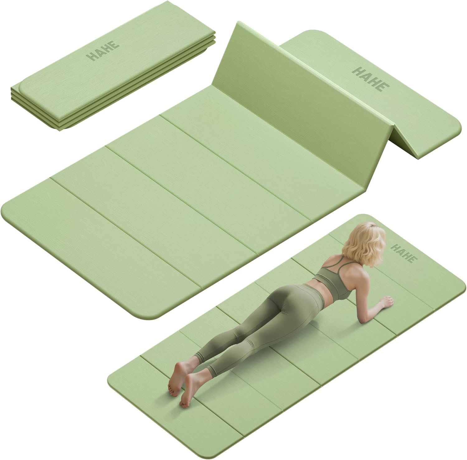 Foldable Yoga Mat for Travel, Non-Slip Pilates Exercise Mat
