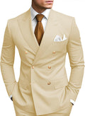 2 Piece Double Breasted Suit Men Slim Fit Blazer Pants (Style P9QK)