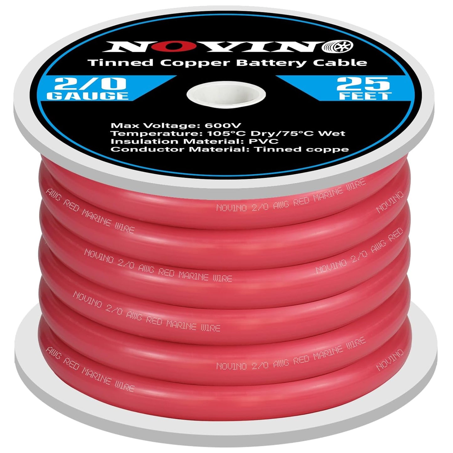 2/0 Gauge Marine Wire Tinned Copper Boat Battery Cable 25ft