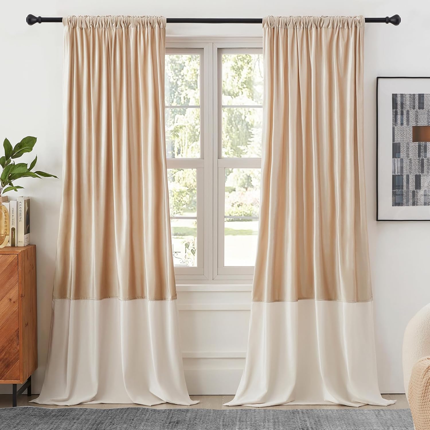 Velvet Curtains 108 inches Long for Living Room Blackout Drapes
