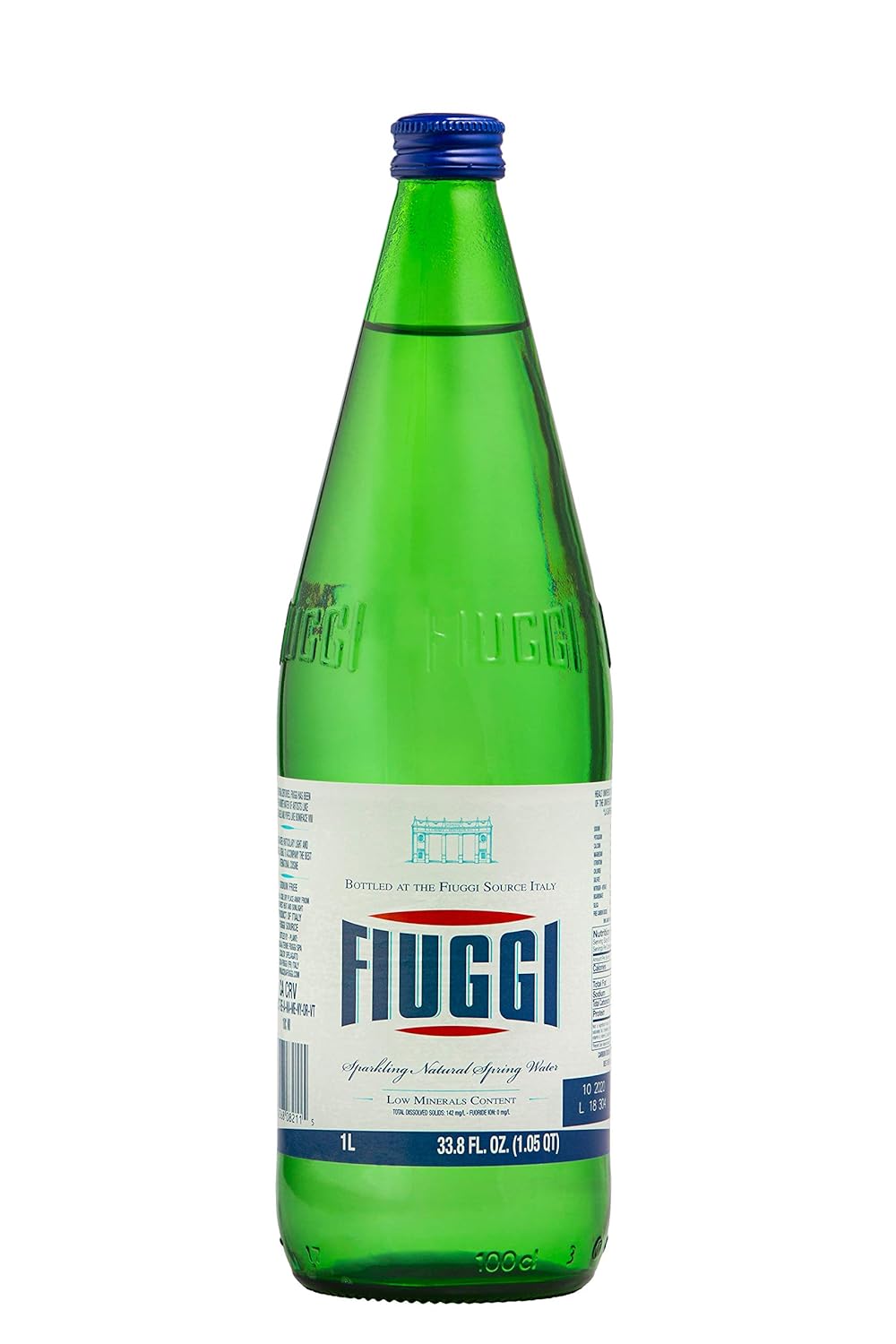 Fiuggi Natural Mineral Sparkling Water - 6 x 1L Glass Bottles