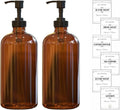 Sunrise Premium Amber Glass Soap Dispenser Duo