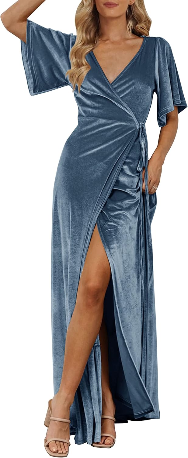 Elegant Velvet Maxi Dress for Weddings and Formal Events