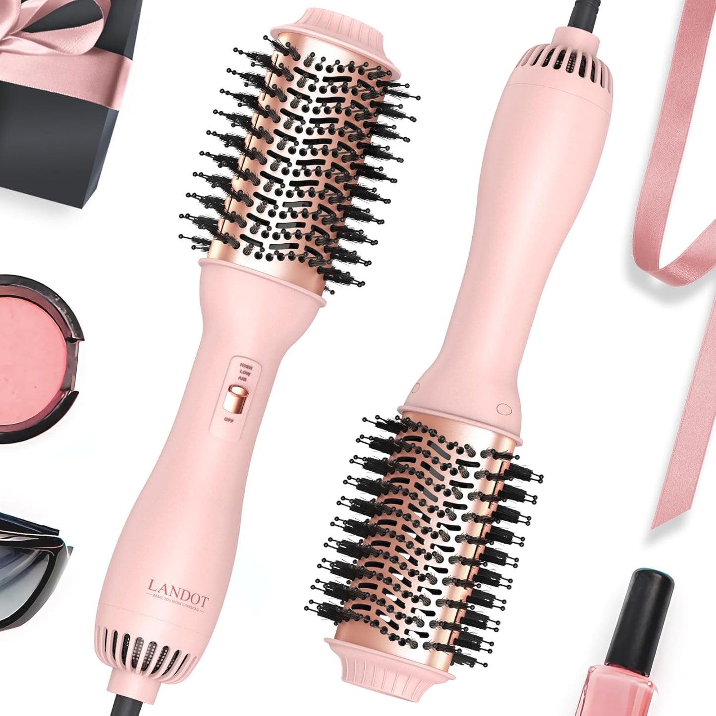 LANDOT Hair Blow Dryer Brush: 4 in 1 Hot Air Styler for Volume