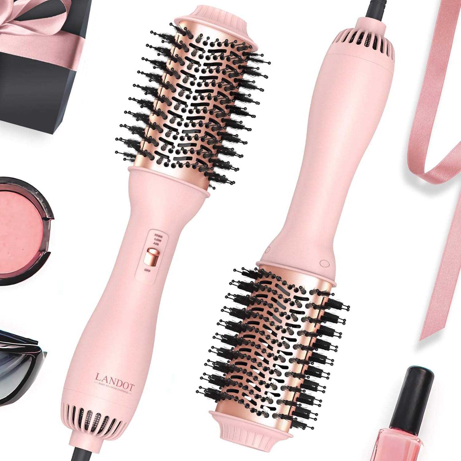 LANDOT Hair Blow Dryer Brush: 4 in 1 Hot Air Styler for Volume
