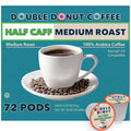 Double Donut Half Caff Coffee Pods - Medium Roast, 72 Count